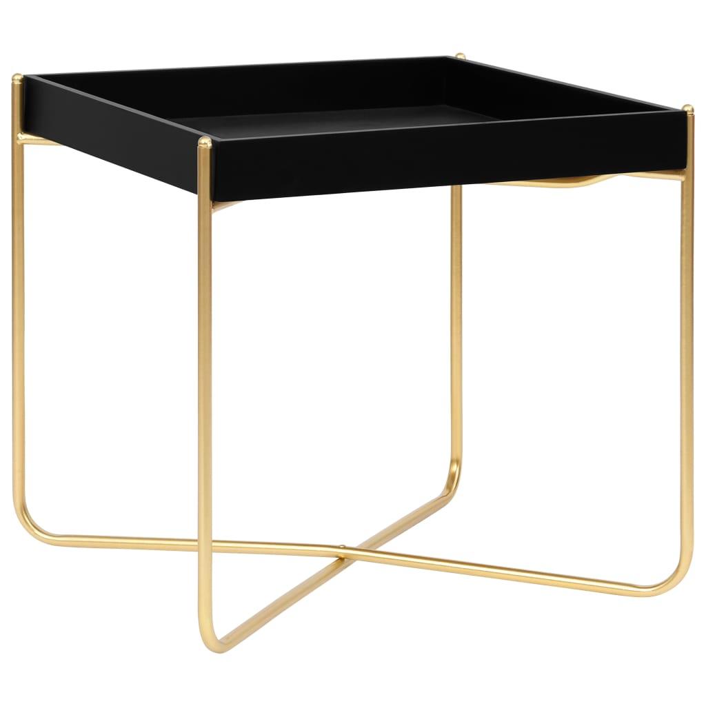 Side Table Black and Gold 15"x15"x15.2" MDF at Set Shop and Smile