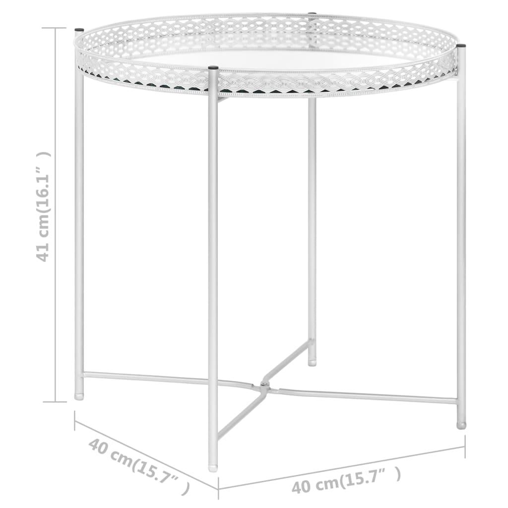 Side Table Silver 15.7"x15.7"x16.1" Glass at Set Shop and Smile