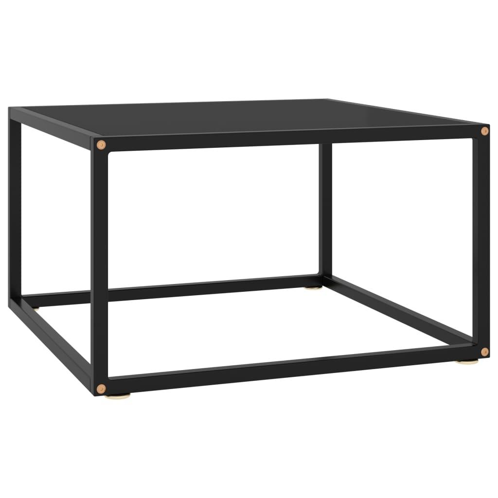 Coffee Table Black with Black Glass 23.6"x23.6"x13.8" at Set Shop and Smile