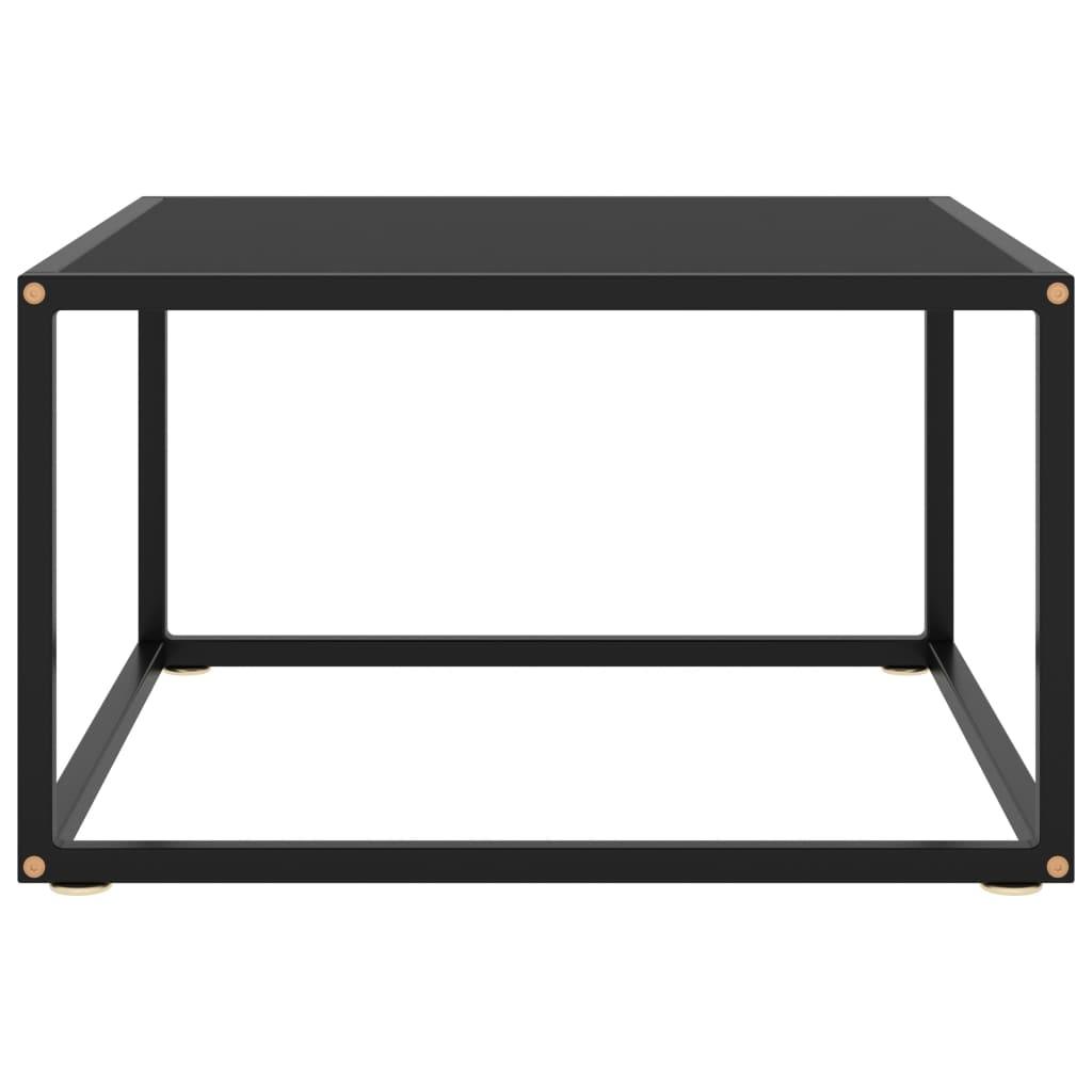 Coffee Table Black with Black Glass 23.6"x23.6"x13.8" at Set Shop and Smile
