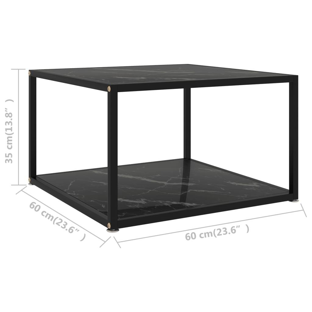 Coffee Table Black 23.6"x23.6"x13.8" Tempered Glass at Set Shop and Smile