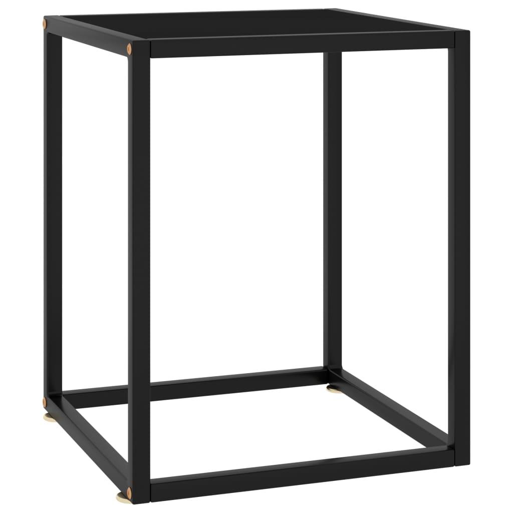Coffee Table Black with Black Glass 15.7"x15.7"x19.7" at Set Shop and Smile