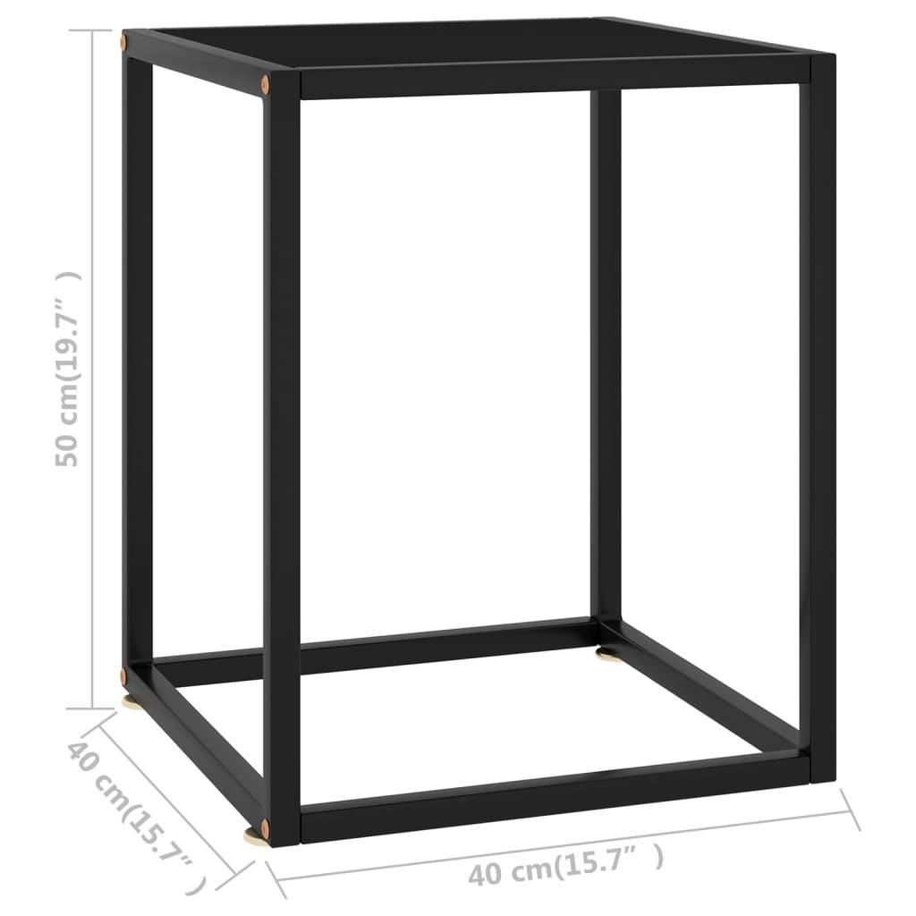 Coffee Table Black with Black Glass 15.7"x15.7"x19.7" at Set Shop and Smile