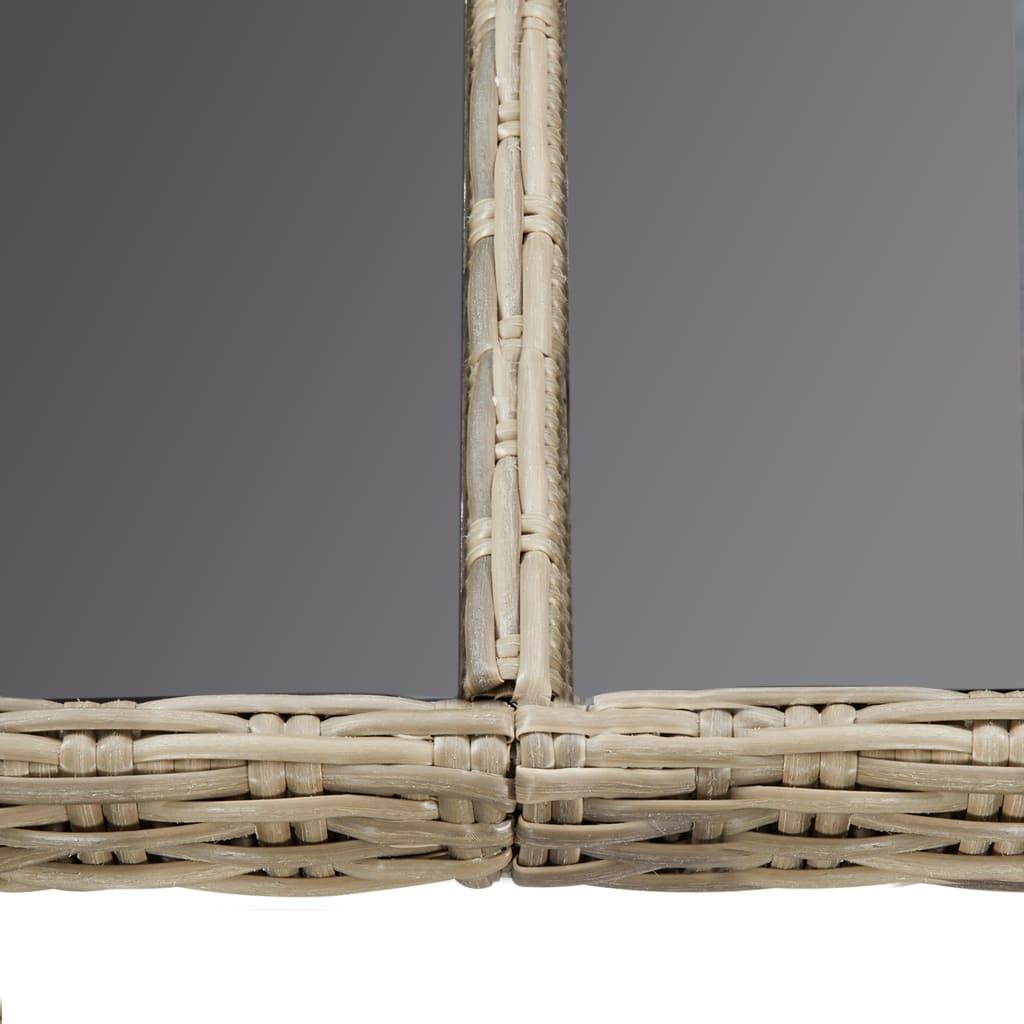 Patio Dining Table Brown 78.7"x39.4"x29.1" Glass and Poly Rattan at Set Shop and Smile