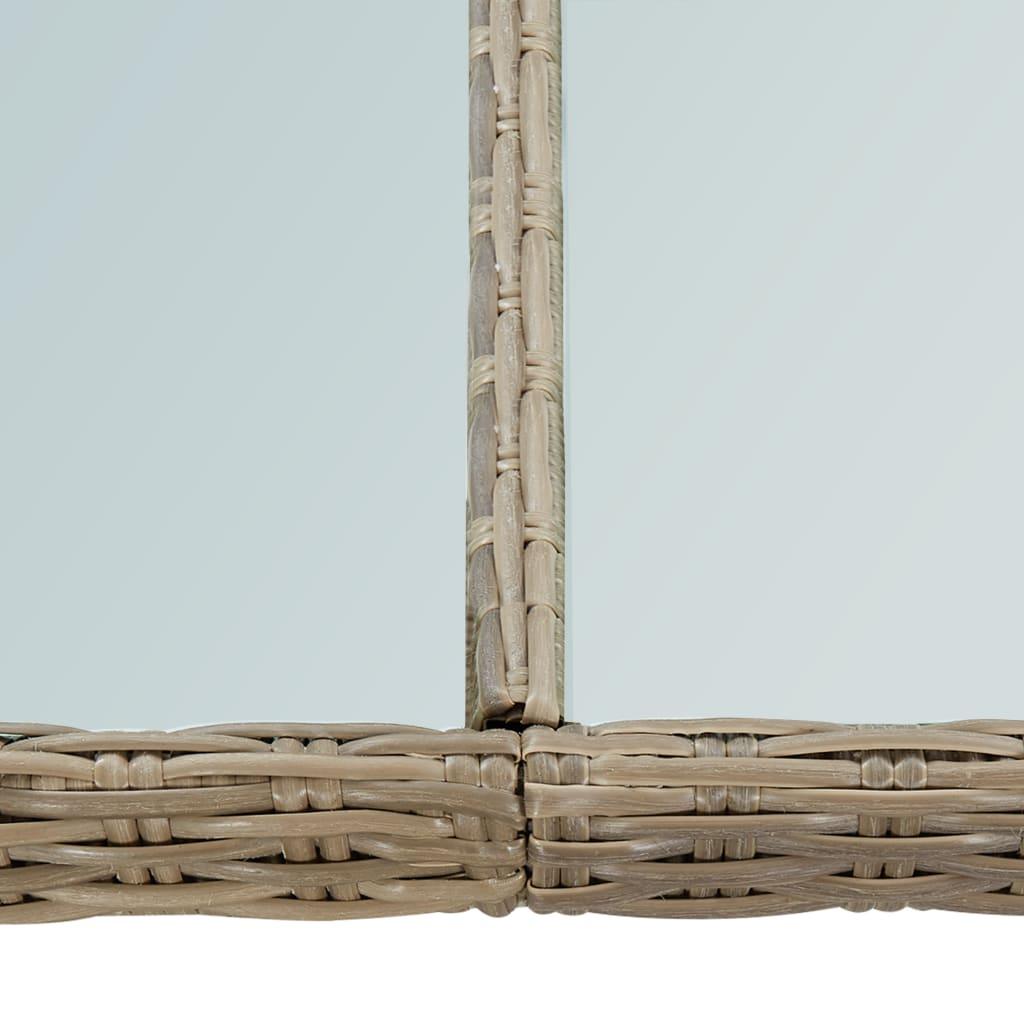 Patio Dining Table Brown 78.7"x39.4"x29.1" Glass and Poly Rattan at Set Shop and Smile