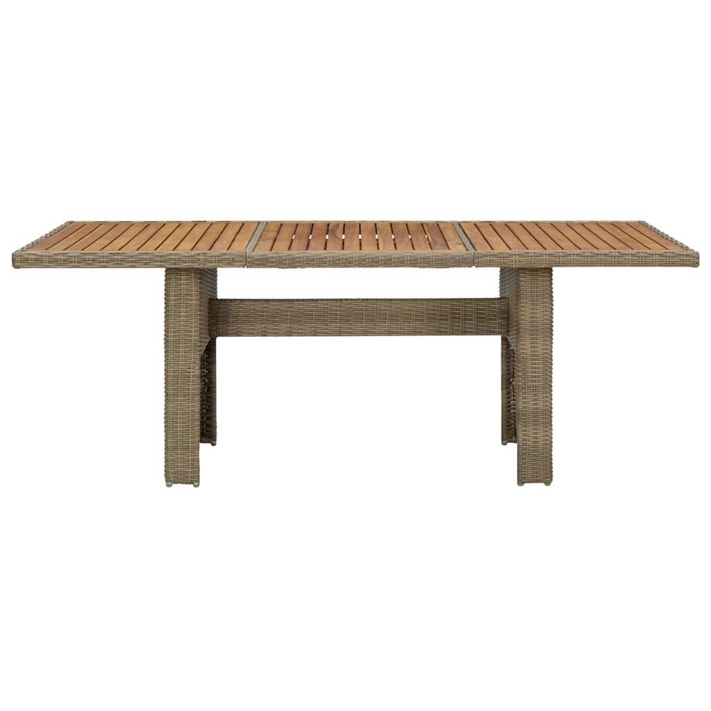 Patio Dining Table Brown 78.7"x39.4"x29.1" Poly Rattan at Set Shop and Smile
