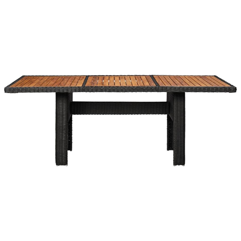 Patio Dining Table Black 78.7"x39.4"x29.1" Poly Rattan at Set Shop and Smile