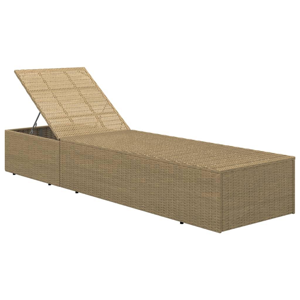 Sunlounger Poly Rattan Brown and Dark Gray at Set Shop and Smile