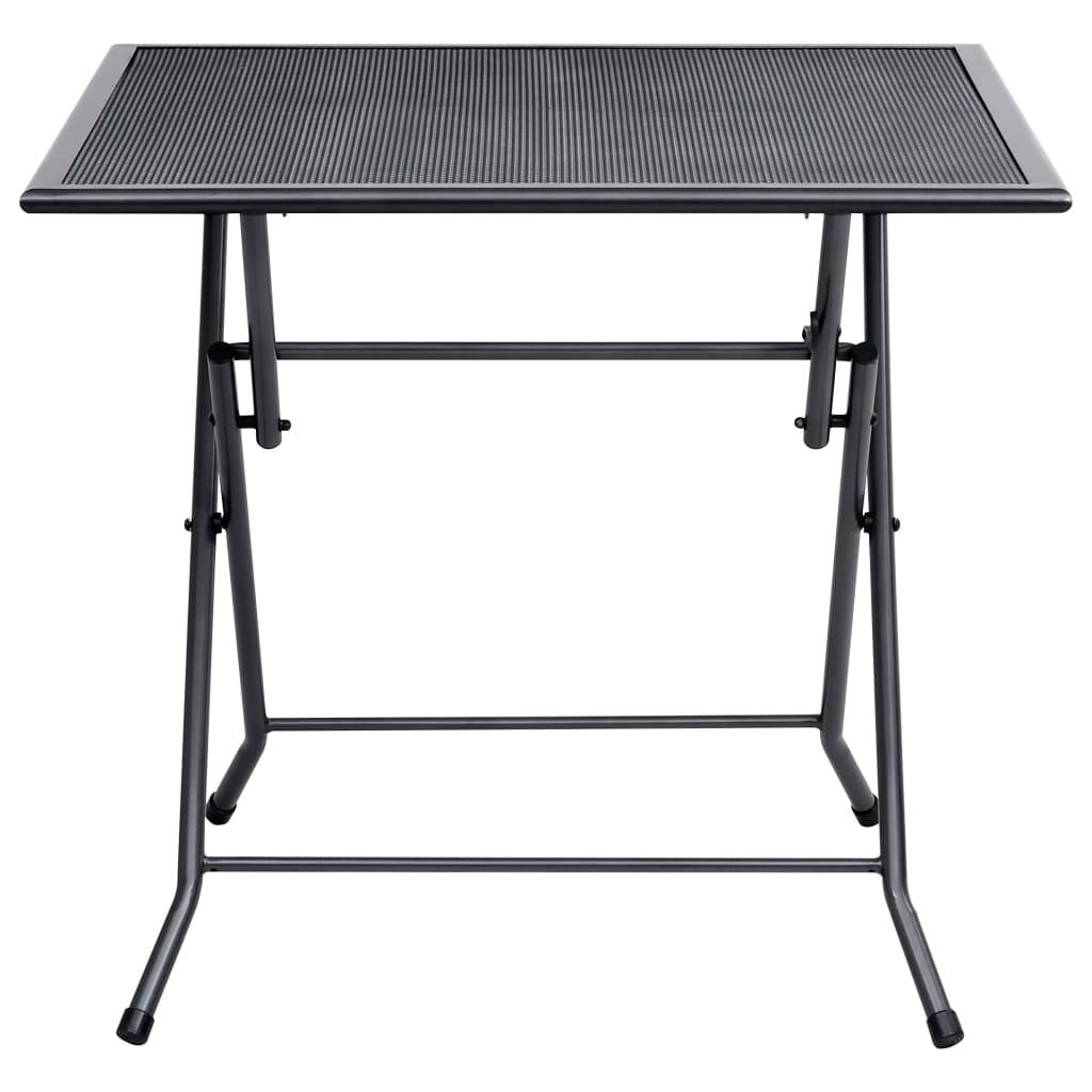 Folding Mesh Table 31.5"x31.5"x28.3" Steel Anthracite at Set Shop and Smile