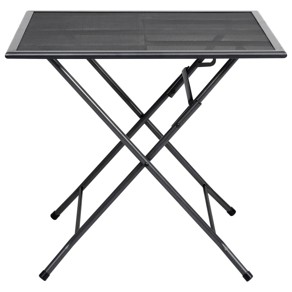 Folding Mesh Table 31.5"x31.5"x28.3" Steel Anthracite at Set Shop and Smile