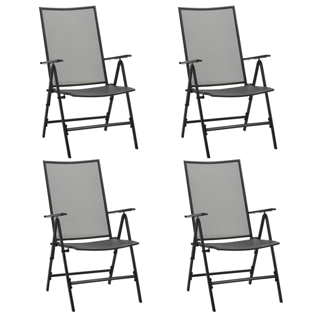 Folding Mesh Chairs 4 pcs Steel Anthracite at Set Shop and Smile