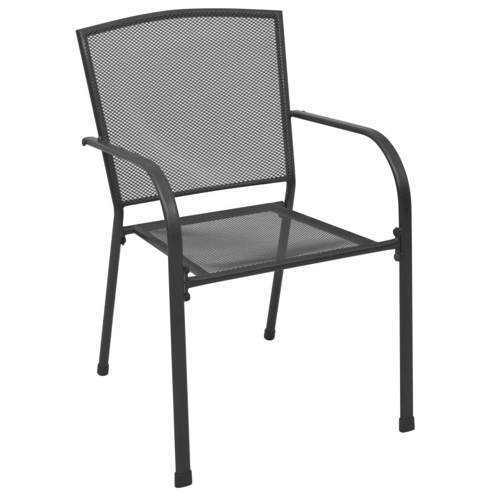 Patio Chairs 4 pcs Mesh Design Anthracite Steel at Set Shop and Smile