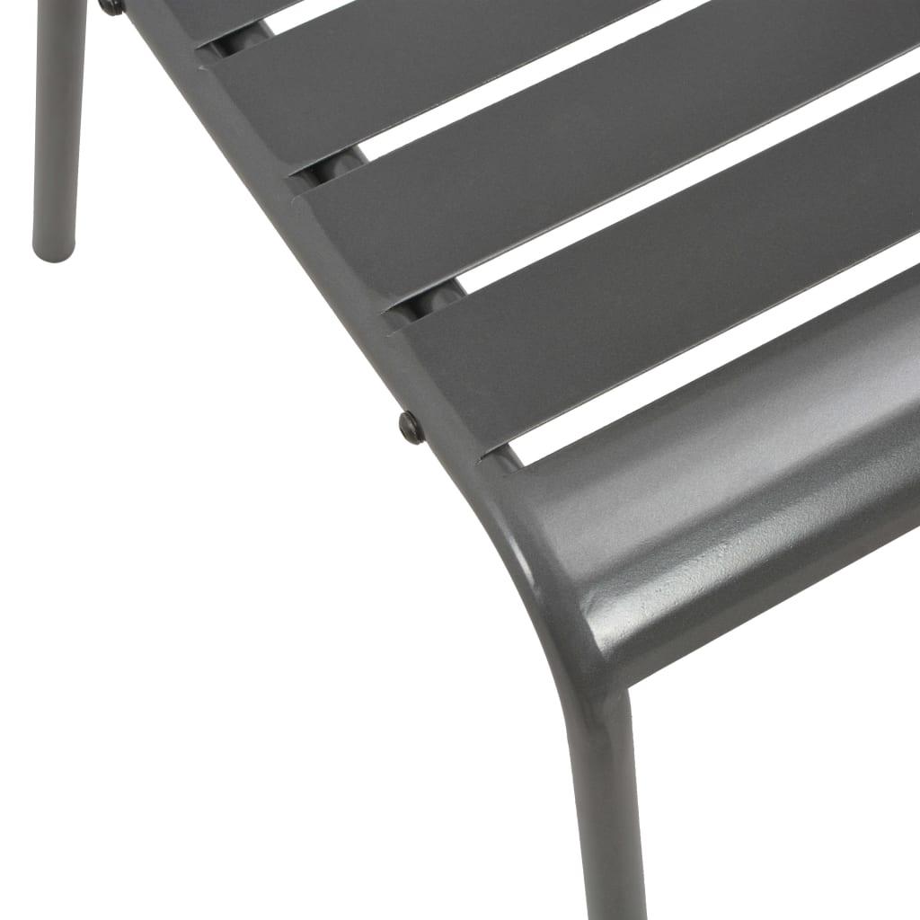 Patio Chairs 4 pcs Slatted Design Steel Dark Gray at Set Shop and Smile