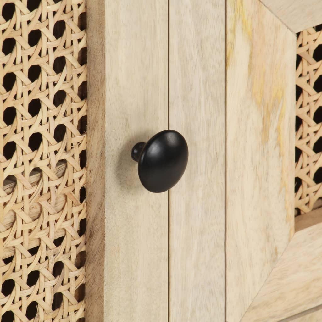 Sideboard 23.6"x13.8"x27.6" Solid Mango Wood and Natural Cane at Set Shop and Smile