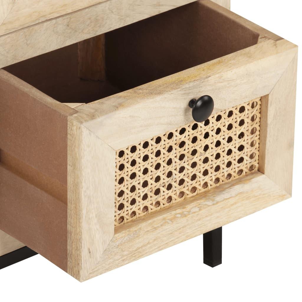 Sideboard 23.6"x13.8"x27.6" Solid Mango Wood and Natural Cane at Set Shop and Smile