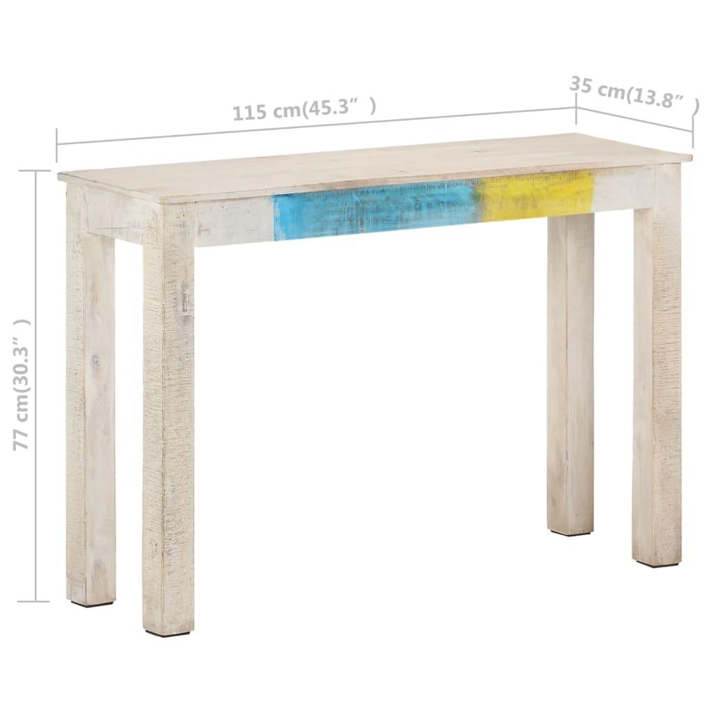 Console Table White 45.3"x13.8"x30.3" Rough Mango Wood at Set Shop and Smile