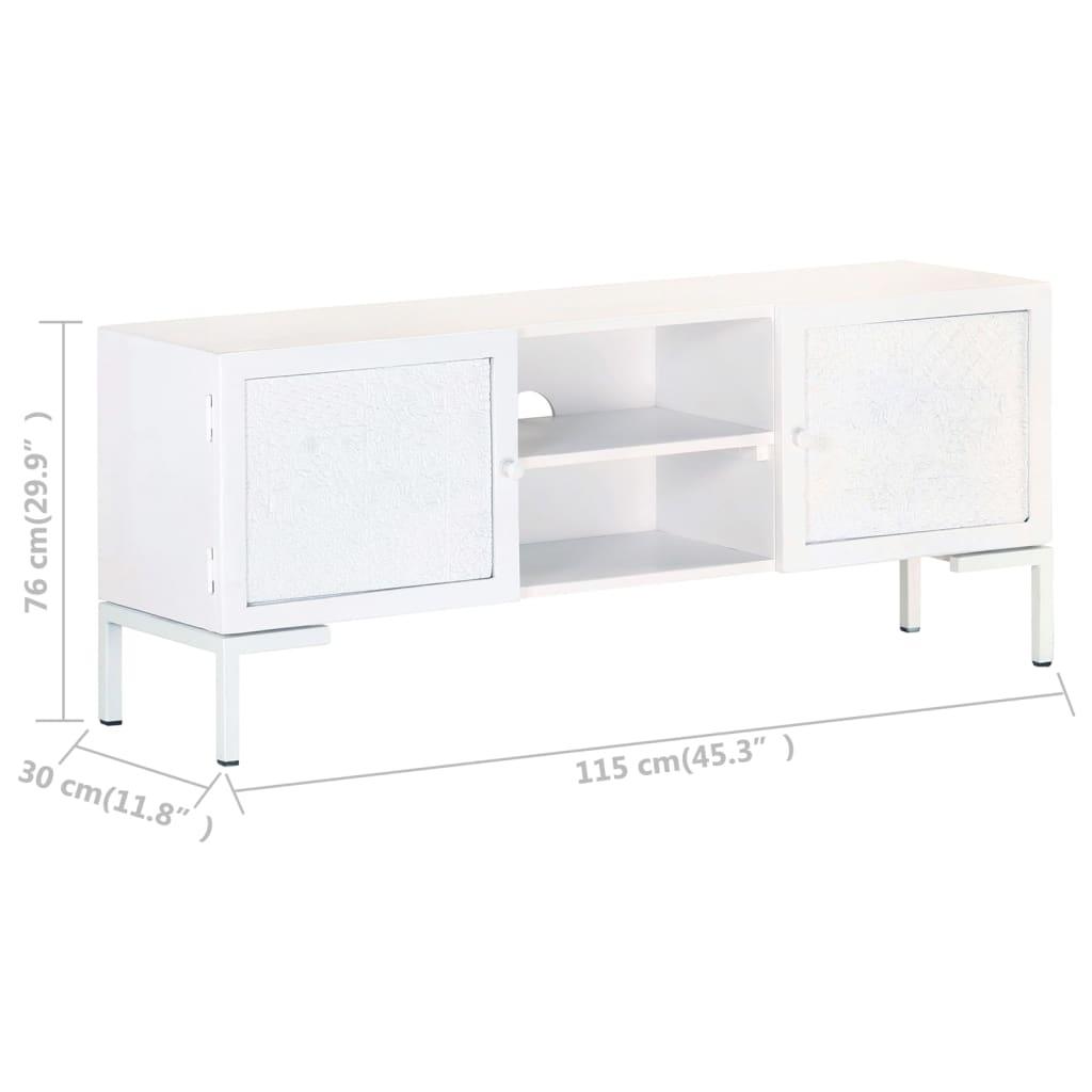 TV Cabinet White 45.3"x11.8"x18.1" Solid Mango Wood at Set Shop and Smile