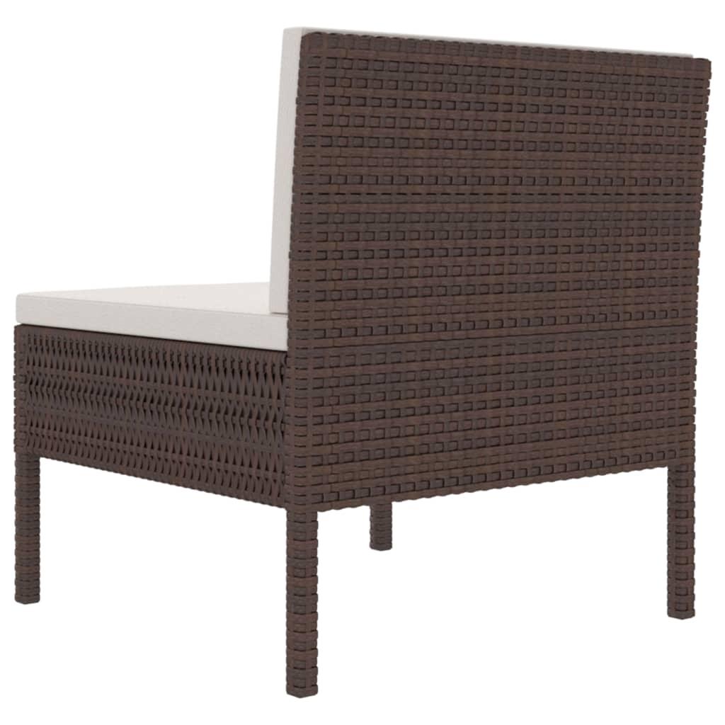 Patio Chairs 3 pcs with Cushions Poly Rattan Brown at Set Shop and Smile