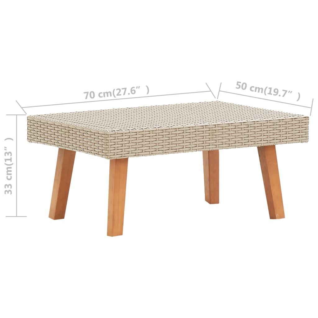 Patio Coffee Table Poly Rattan Beige at Set Shop and Smile