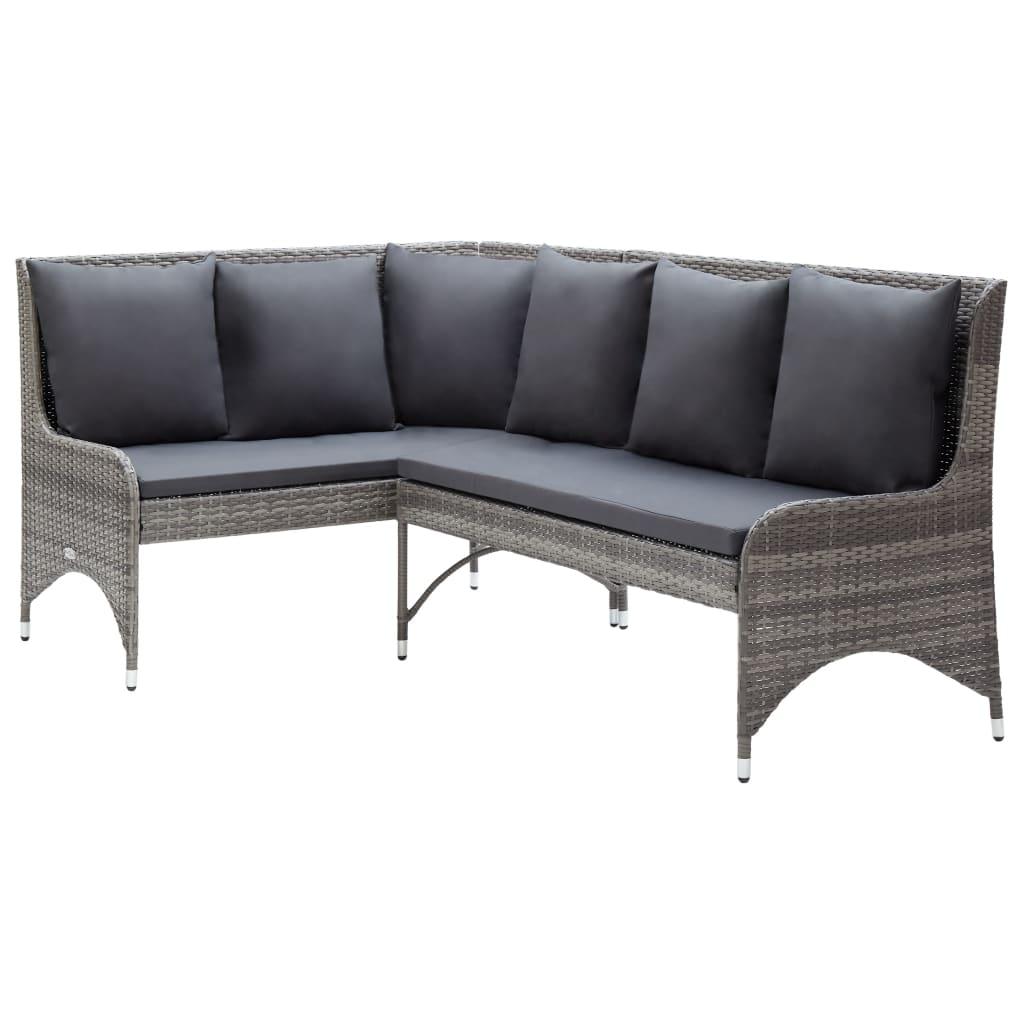 Patio Corner Sofas 2 pcs Poly Rattan Gray at Set Shop and Smile