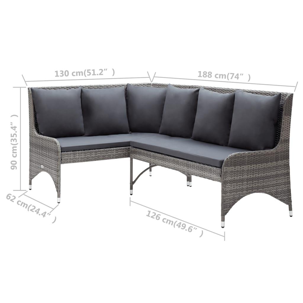 Patio Corner Sofas 2 pcs Poly Rattan Gray at Set Shop and Smile