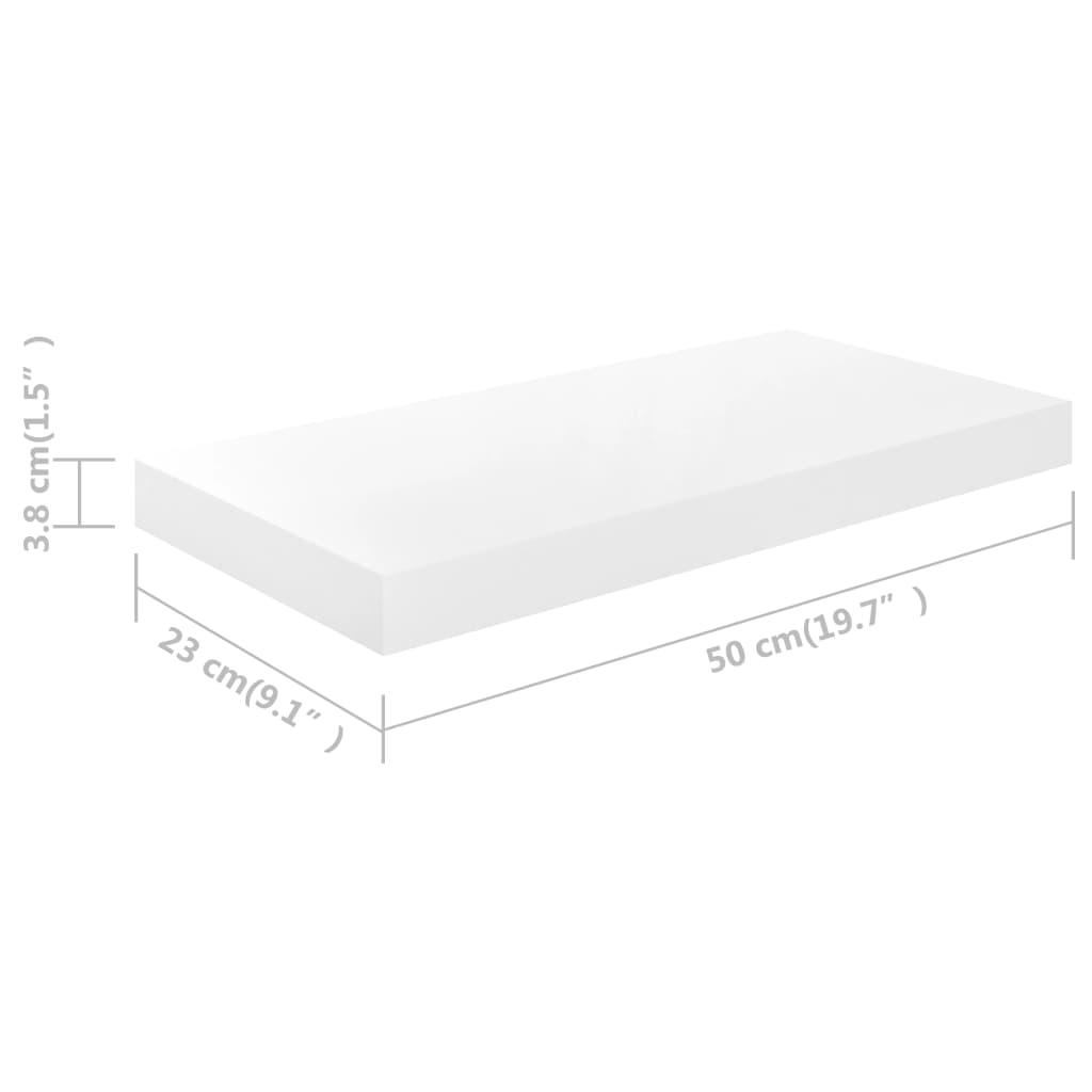 Floating Wall Shelves 4 pcs High Gloss White 19.7"x9.1"x1.5" MDF at Set Shop and Smile