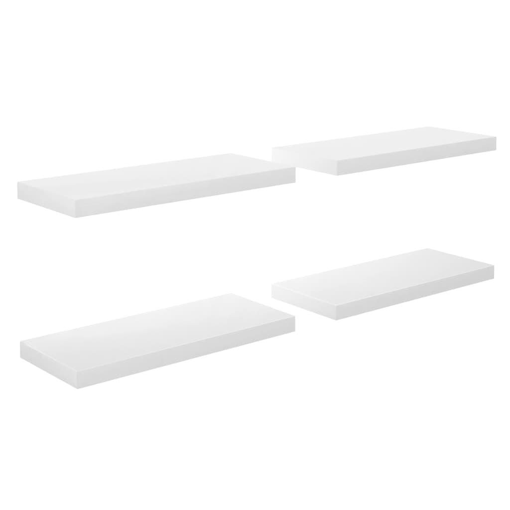 Floating Wall Shelves 4 pcs High Gloss White 23.6"x9.3"x1.5" MDF at Set Shop and Smile