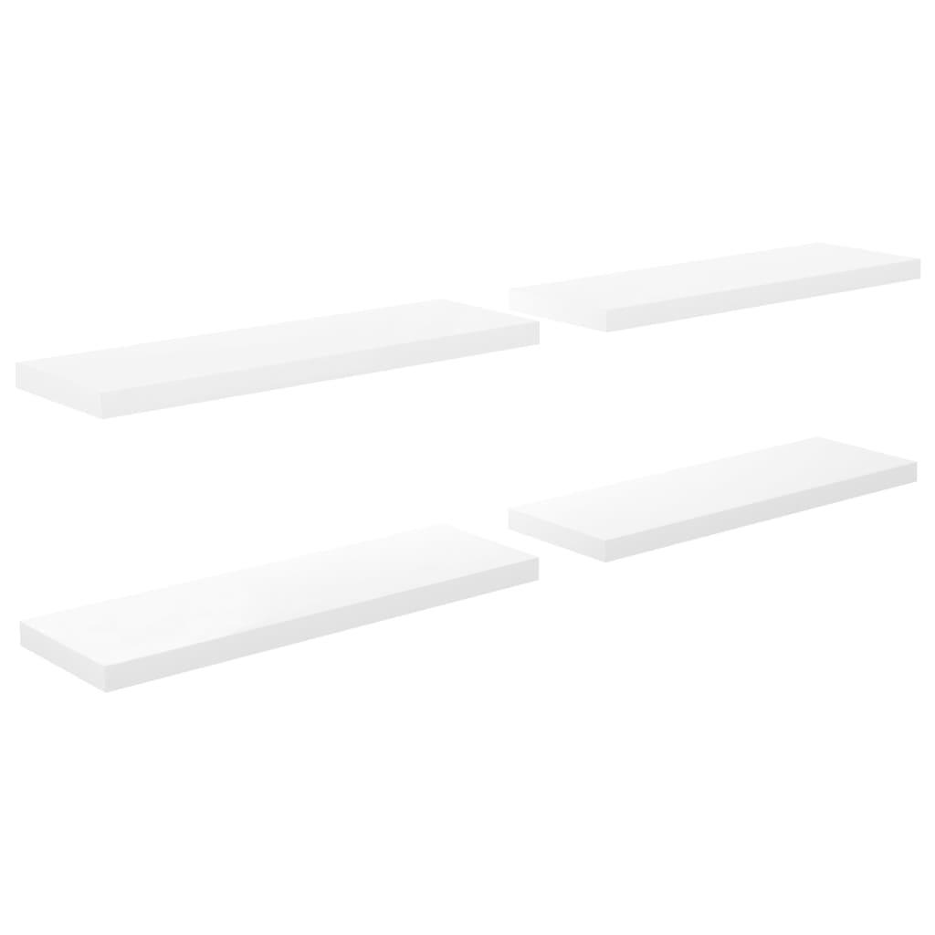 Floating Wall Shelves 4 pcs High Gloss White 31.5"x9.3"x1.5" MDF at Set Shop and Smile