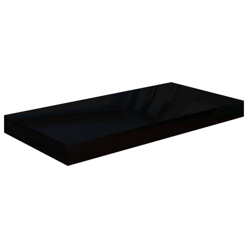 Floating Wall Shelves 2 pcs High Gloss Black 19.7"x9.1"x1.5" MDF at Set Shop and Smile