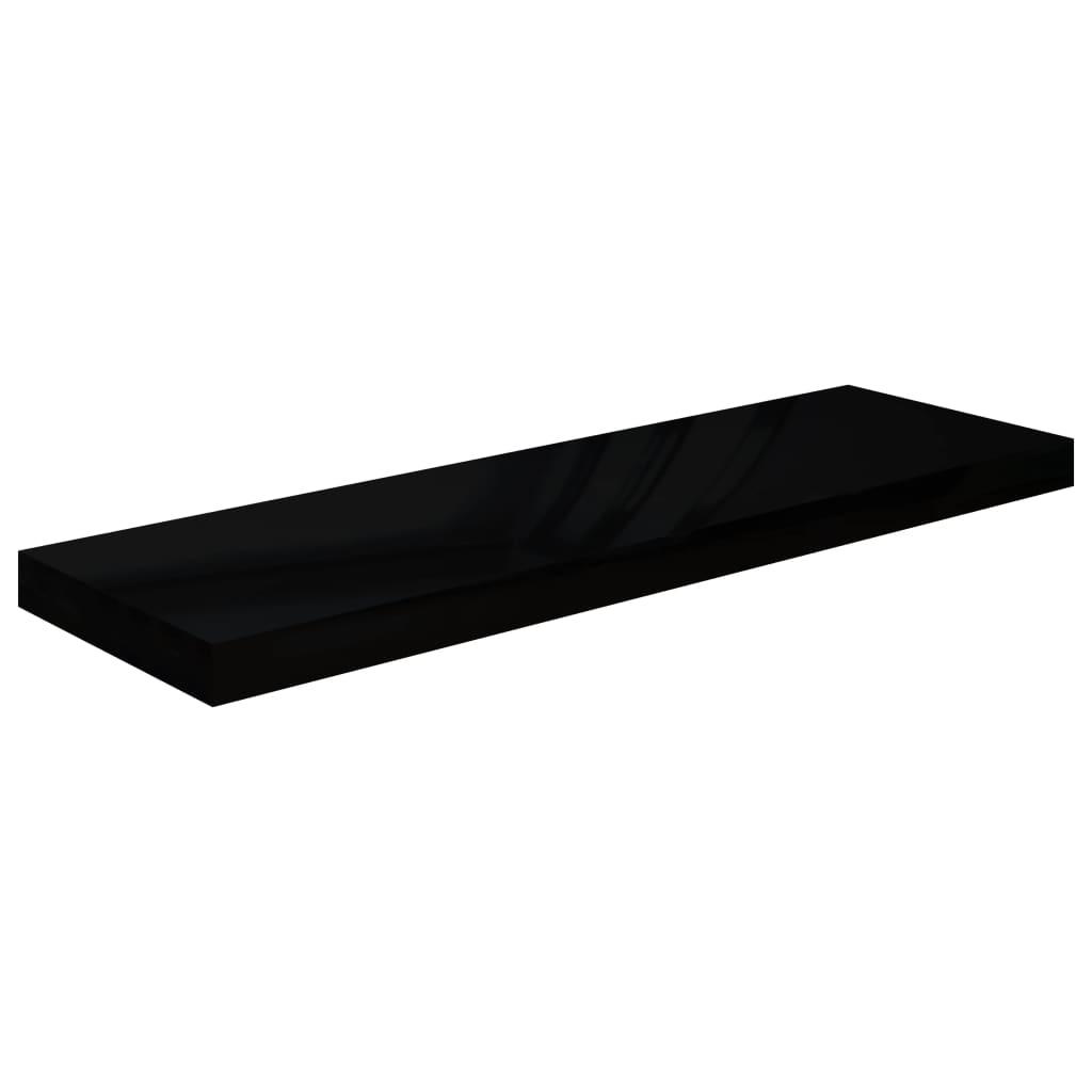 Floating Wall Shelf High Gloss Black 31.5"x9.3"x1.5" MDF at Set Shop and Smile