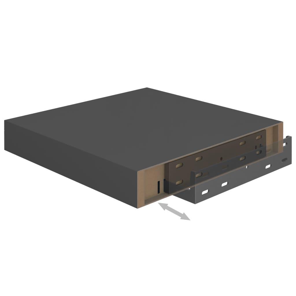 Floating Wall Shelf High Gloss Gray 9.1"x9.3"x1.5" MDF at Set Shop and Smile