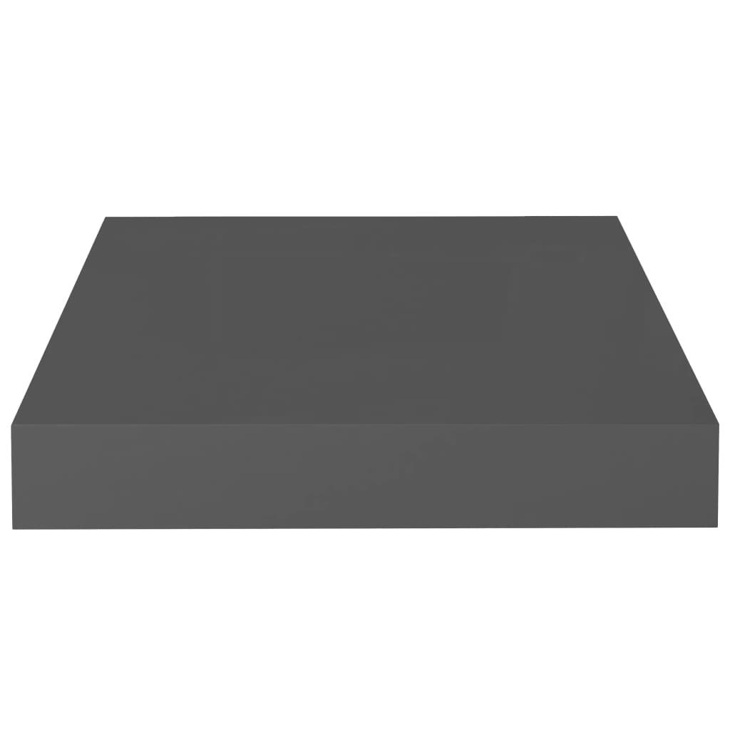 Floating Wall Shelves 4 pcs High Gloss Gray 9.1"x9.3"x1.5" MDF at Set Shop and Smile