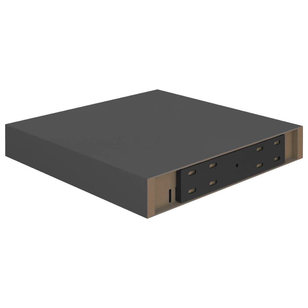 Floating Wall Shelves 4 pcs High Gloss Gray 9.1"x9.3"x1.5" MDF at Set Shop and Smile