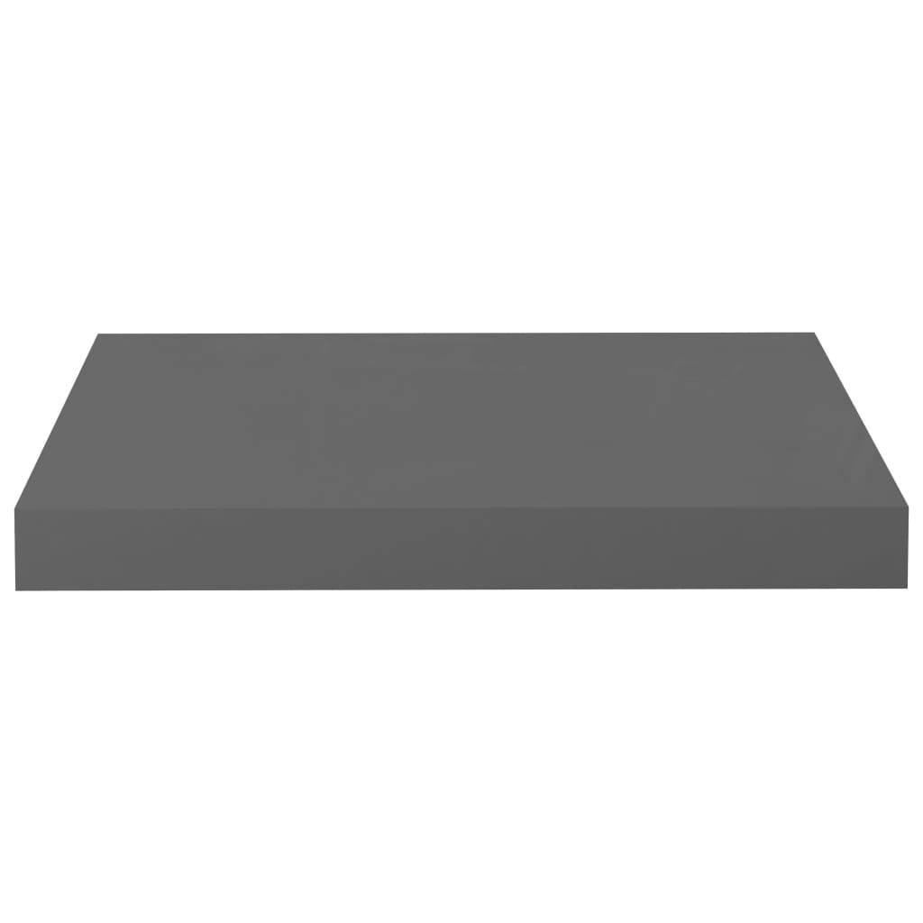 Floating Wall Shelves 2 pcs High Gloss Gray 15.7"x9.1"x1.5" MDF at Set Shop and Smile