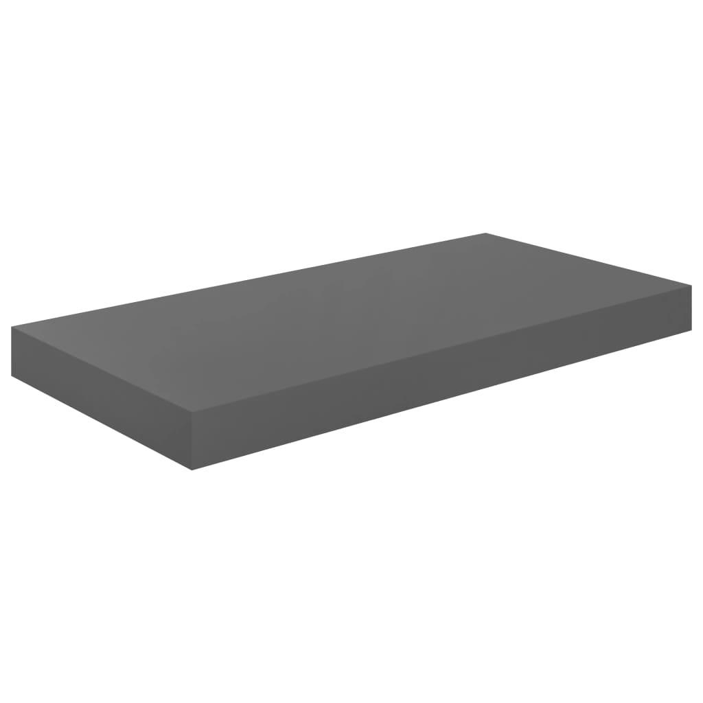 Floating Wall Shelves 2 pcs High Gloss Gray 19.7"x9.1"x1.5" MDF at Set Shop and Smile