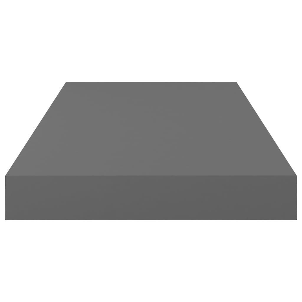 Floating Wall Shelves 4 pcs High Gloss Gray 19.7"x9.1"x1.5" MDF at Set Shop and Smile