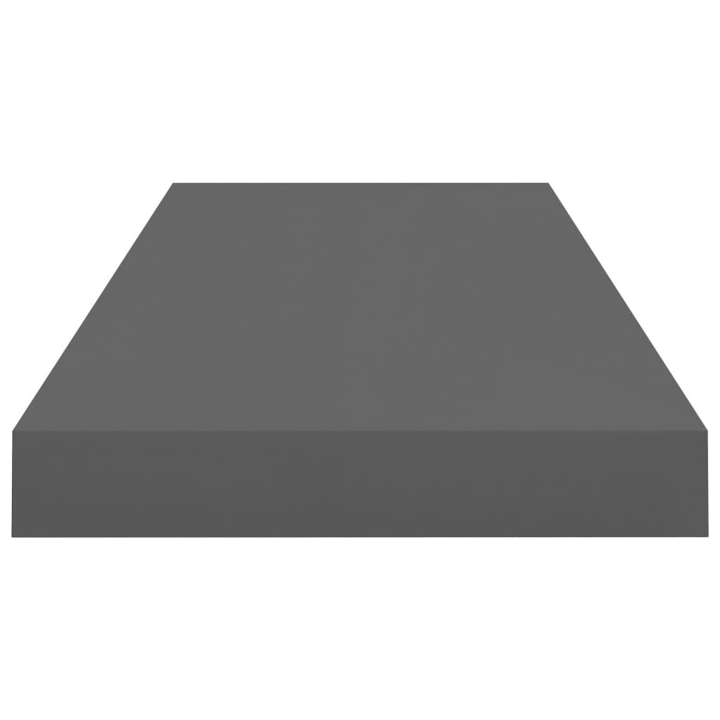 Floating Wall Shelf High Gloss Gray 23.6"x9.3"x1.5" MDF at Set Shop and Smile
