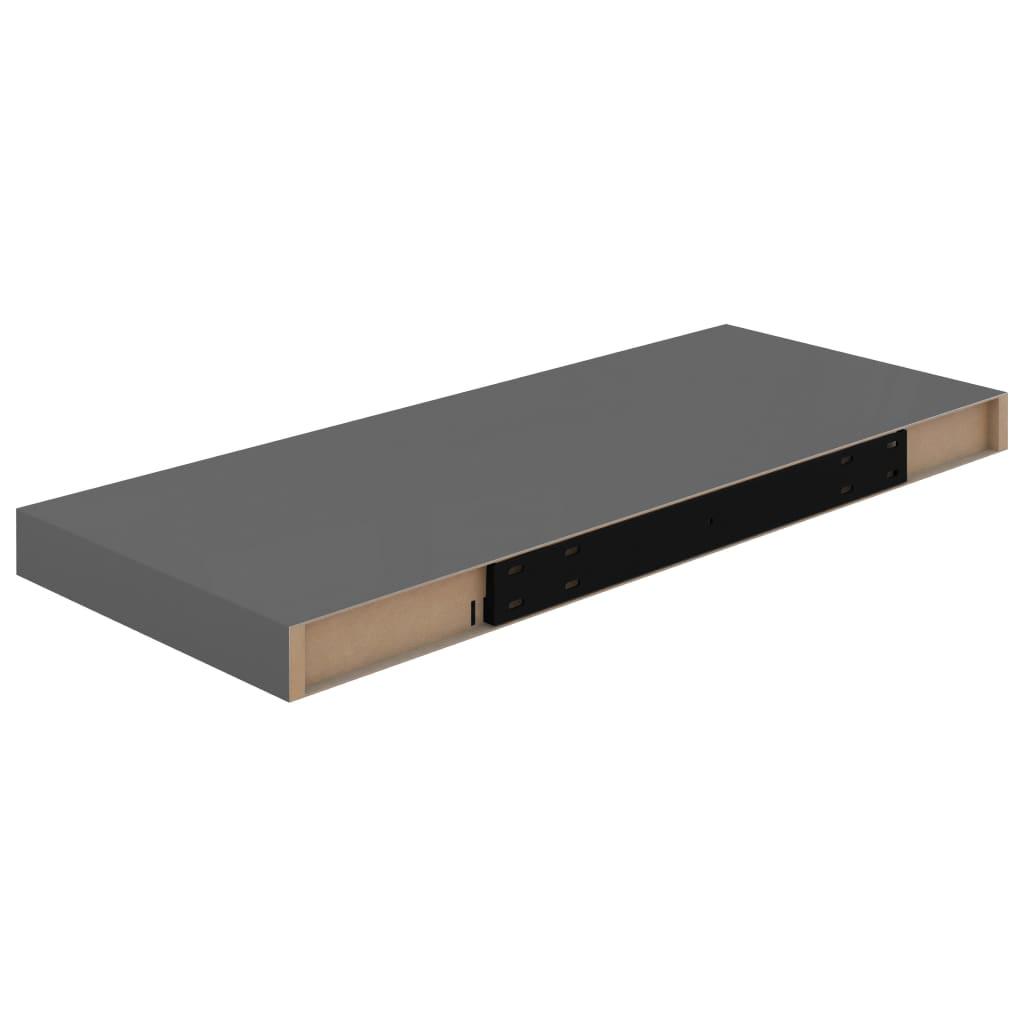 Floating Wall Shelf High Gloss Gray 23.6"x9.3"x1.5" MDF at Set Shop and Smile
