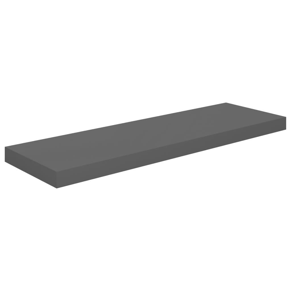 Floating Wall Shelves 4 pcs High Gloss Gray 31.5"x9.3"x1.5" MDF at Set Shop and Smile
