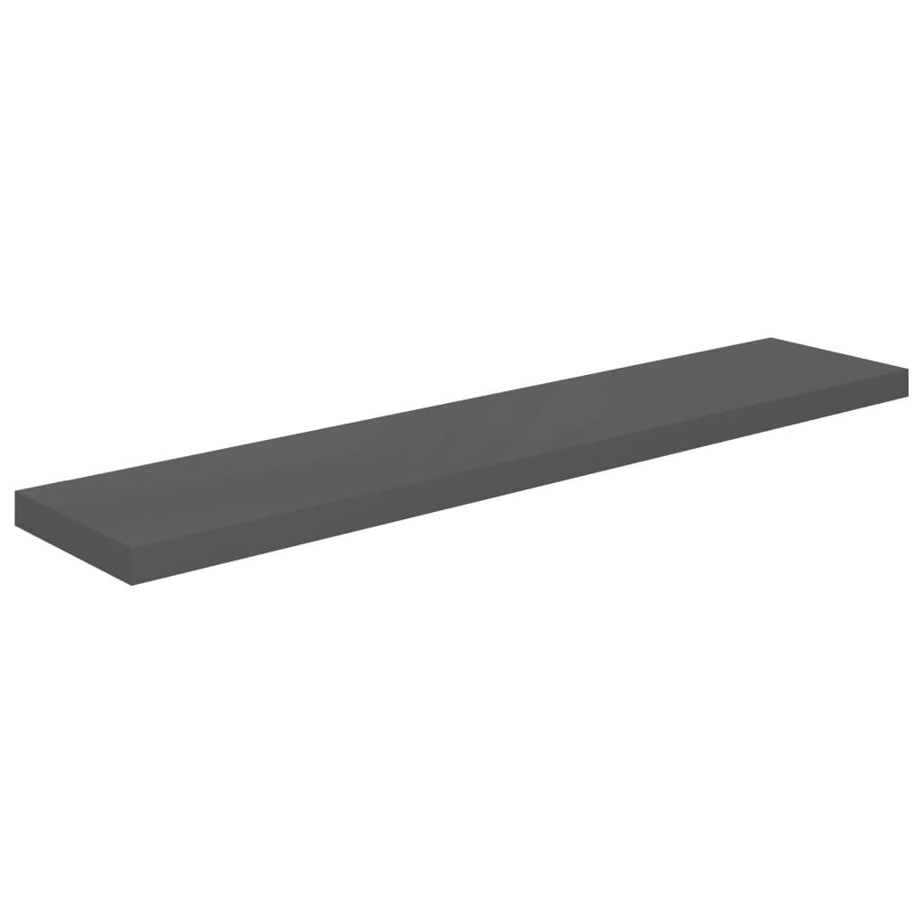Floating Wall Shelf High Gloss Gray 47.2"x9.3"x1.5" MDF at Set Shop and Smile