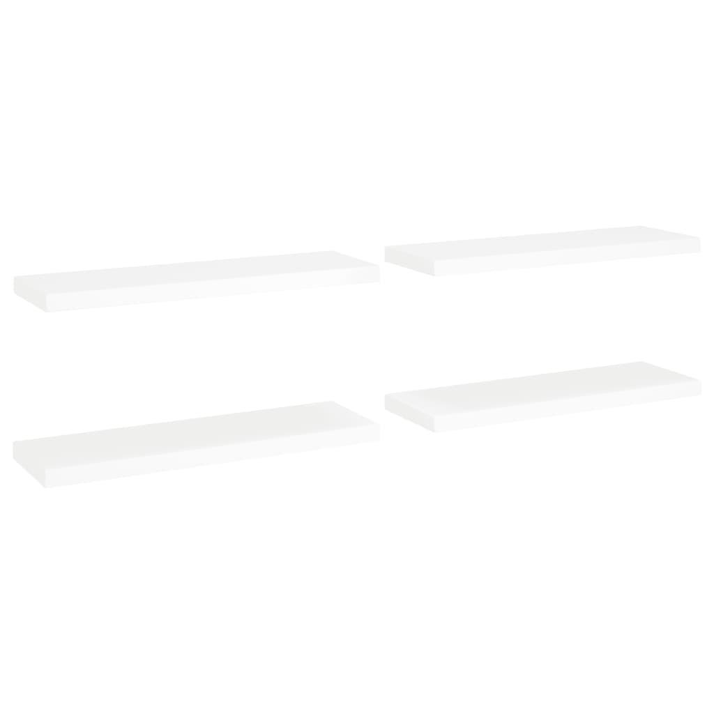Floating Wall Shelves 4 pcs White 31.5"x9.3"x1.5" MDF at Set Shop and Smile