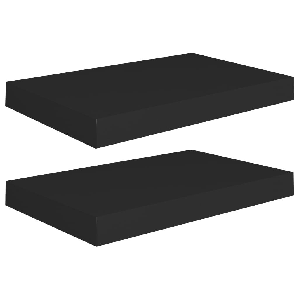 Floating Wall Shelves 2 pcs Black 15.7"x9.1"x1.5" MDF at Set Shop and Smile