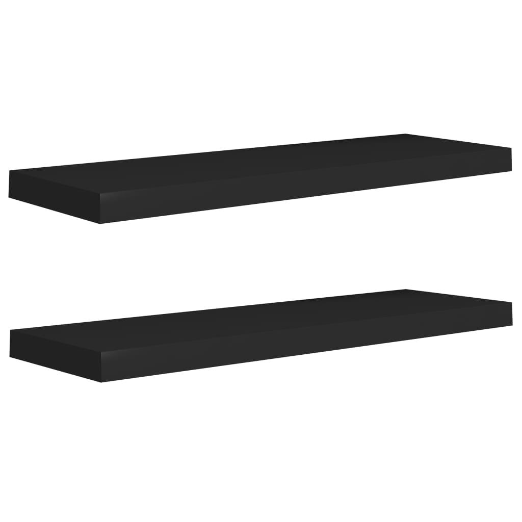 Floating Wall Shelves 2 pcs Black 31.5"x9.3"x1.5" MDF at Set Shop and Smile