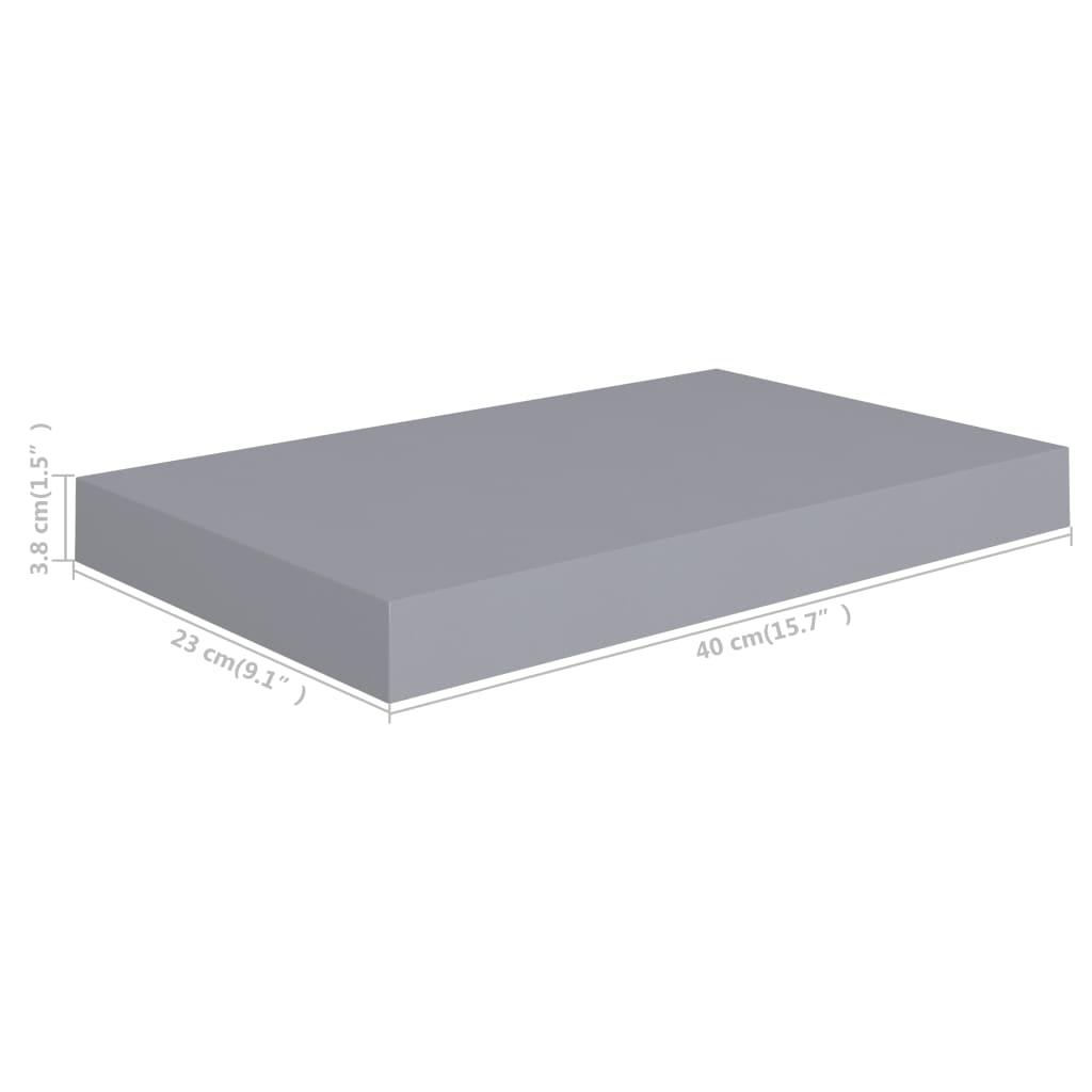Floating Wall Shelves 2 pcs Gray 15.7"x9.1"x1.5" MDF at Set Shop and Smile
