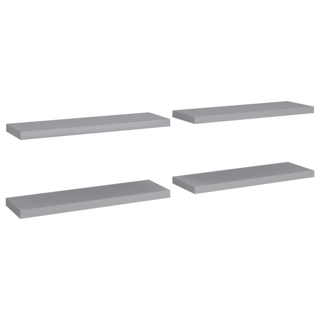 Floating Wall Shelves 4 pcs Gray 31.5"x9.3"x1.5" MDF at Set Shop and Smile