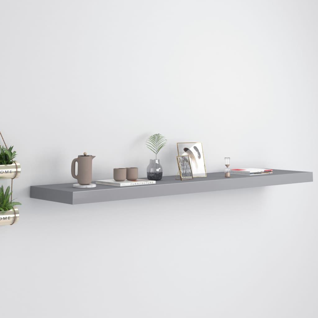 Floating Wall Shelf Gray 47.2"x9.3"x1.5" MDF at Set Shop and Smile