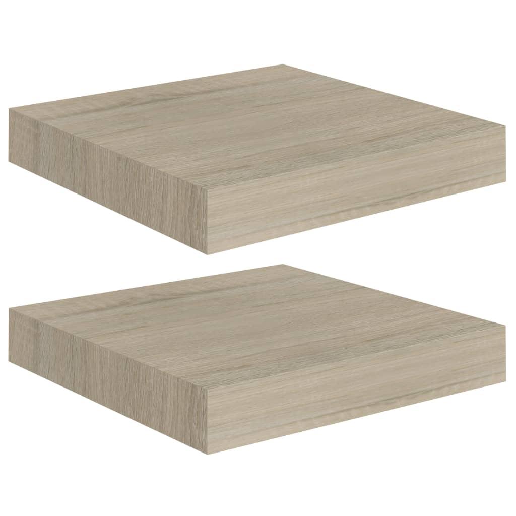 Floating Wall Shelves 2 pcs Oak 9.1"x9.3"x1.5" MDF at Set Shop and Smile