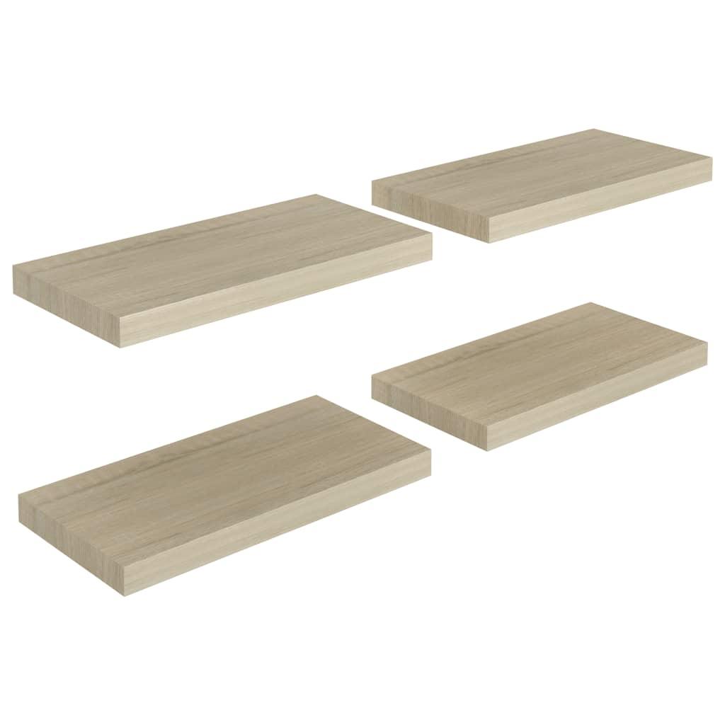 Floating Wall Shelves 4 pcs Oak 19.7"x9.1"x1.5" MDF at Set Shop and Smile