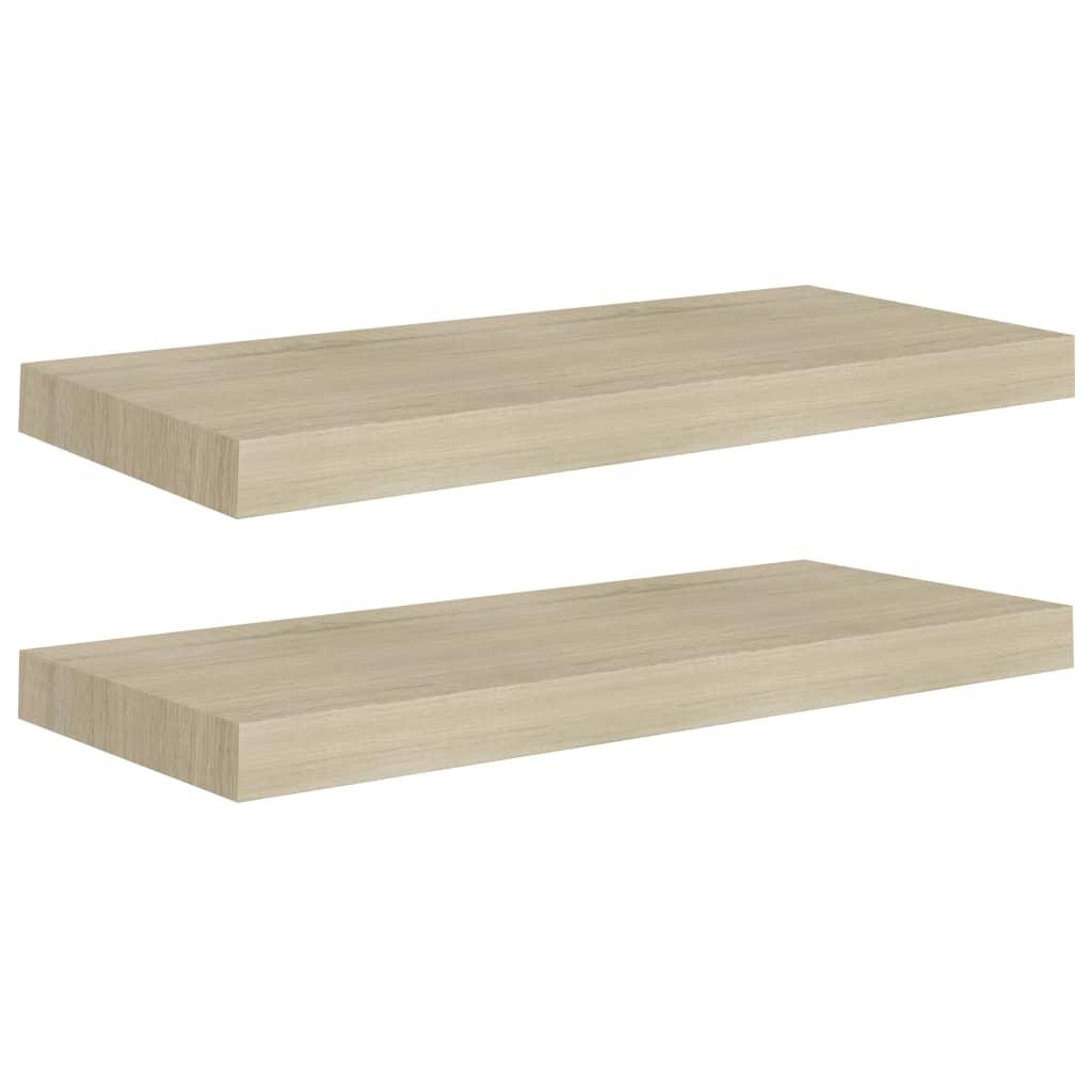 Floating Wall Shelves 2 pcs Oak 23.6"x9.3"x1.5" MDF at Set Shop and Smile