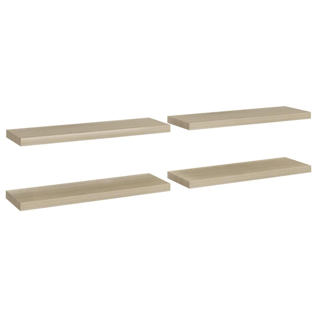 Floating Wall Shelves 4 pcs Oak 31.5"x9.3"x1.5" MDF at Set Shop and Smile